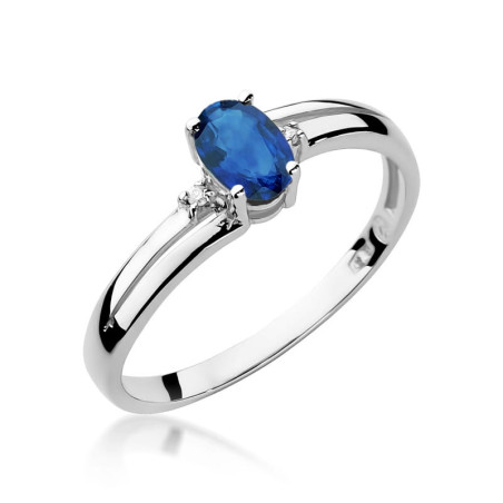 Pierścionek W068 Szafir 0,70ct białe złoto