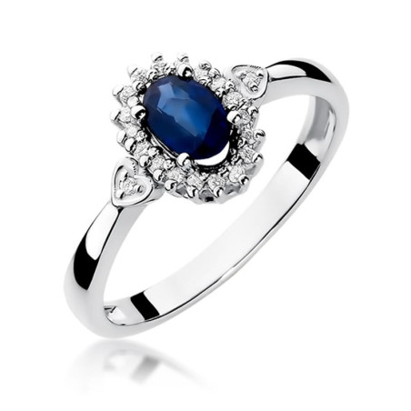 Pierścionek W312 Szafir 0,70ct białe złoto