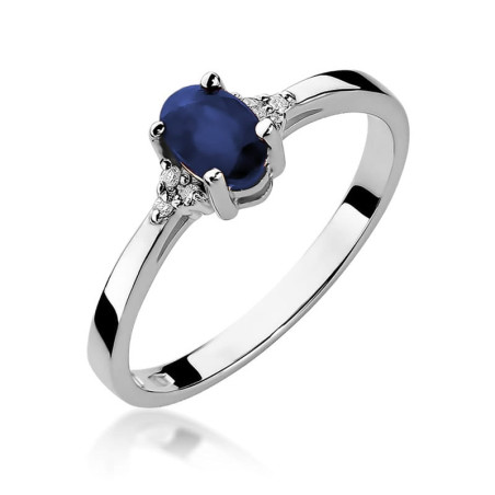 Pierścionek W301 Szafir 0,70ct białe złoto