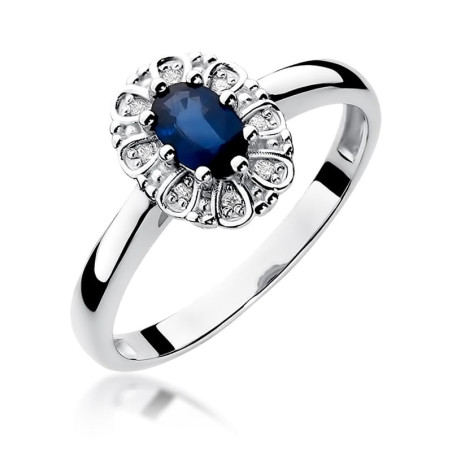 Pierścionek W304 Szafir 0,70ct białe złoto