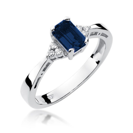 Pierścionek W002 Szafir 0,60ct białe złoto