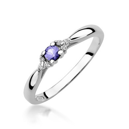 Pierścionek W428 Tanzanit 0,15ct białe złoto
