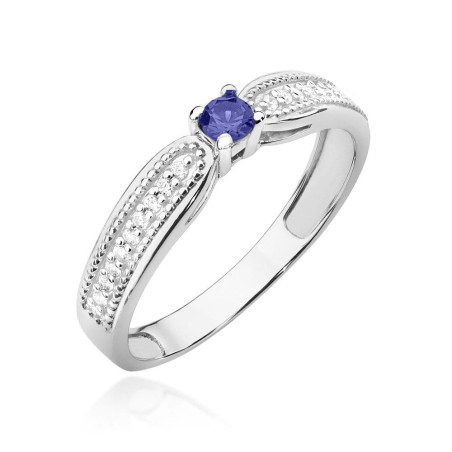 Pierścionek W449 Tanzanit 0,15ct białe złoto