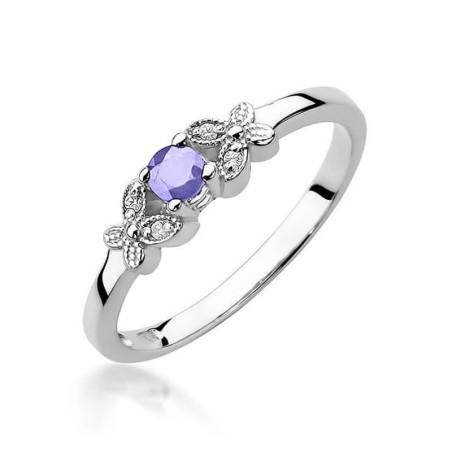 Pierścionek W414 Tanzanit 0,15ct białe złoto
