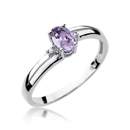 Pierścionek W068 Tanzanit 0,40ct białe złoto