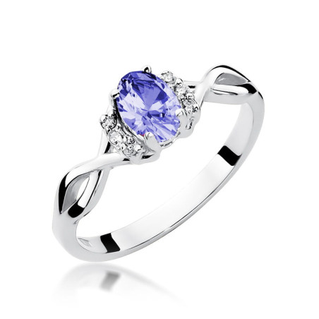 Pierścionek W019 Tanzanit 0,40ct białe złoto