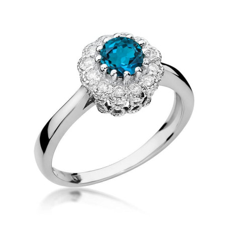 Pierścionek W284 Topaz London Blue 0,50ct białe złoto