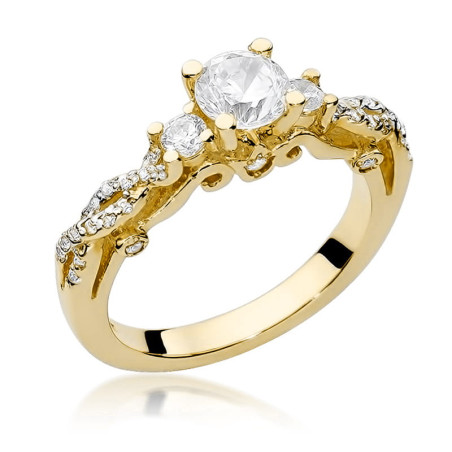 Pierścionek W023 Diament 0,70ct żółte złoto