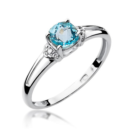Pierścionek W039 Topaz 0,70ct białe złoto