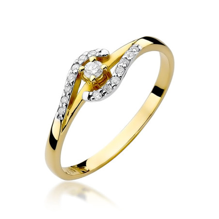 Pierścionek W237 Diament 0,04ct żółte złoto