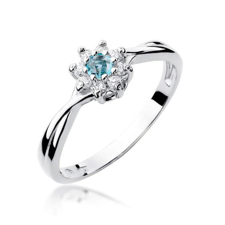 Pierścionek W072 Topaz 0,15ct białe złoto