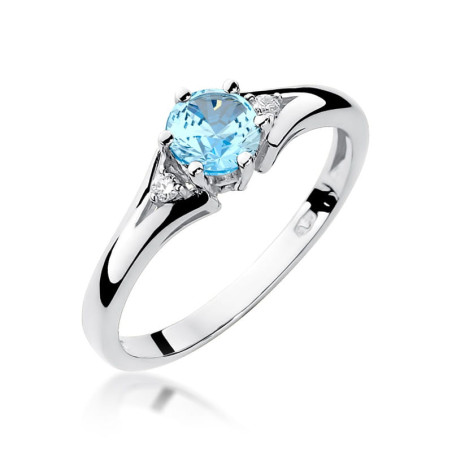 Pierścionek W076 Topaz 0,50ct białe złoto