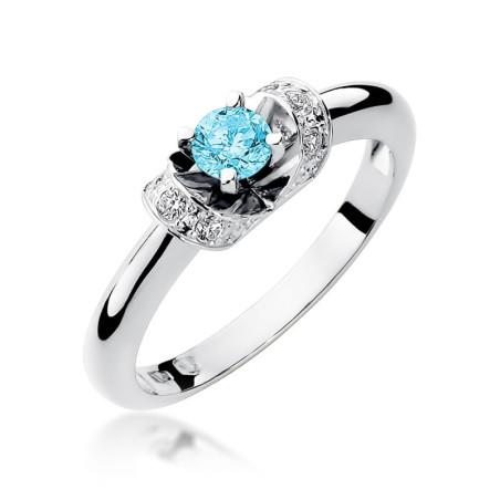 Pierścionek W043 Topaz 0,50ct białe złoto