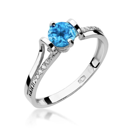 Pierścionek W102 Topaz 0,50ct białe złoto