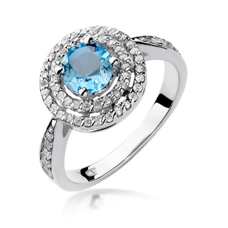 Pierścionek W274 Topaz 0,80ct białe złoto
