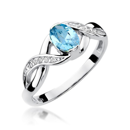 Pierścionek W028 Topaz 0,50ct białe złoto