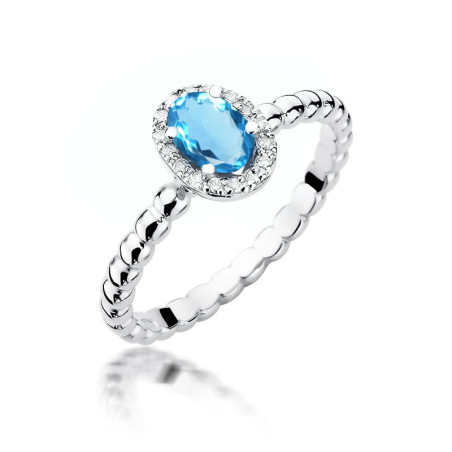 Pierścionek W359 Topaz 0,50ct białe złoto