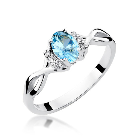 Pierścionek W019 Topaz 0,50ct białe złoto