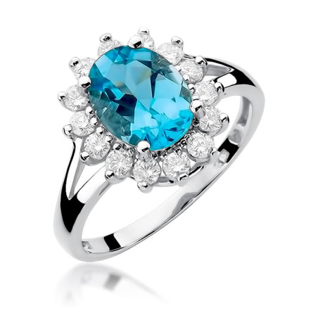 Pierścionek W048 Topaz 1,70ct białe złoto