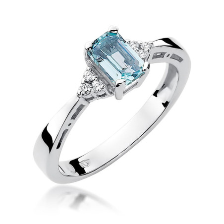Pierścionek W002 Topaz 0,60ct białe złoto