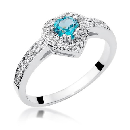 Pierścionek W046 Topaz 0,50ct białe złoto