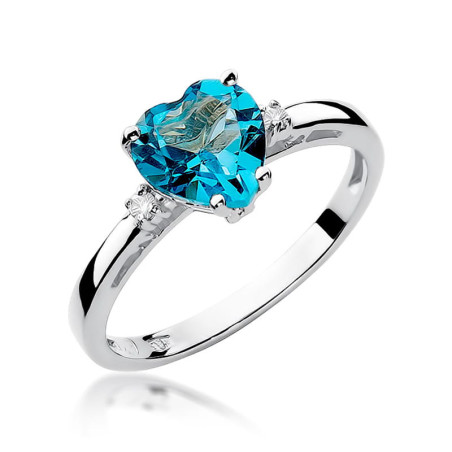 Pierścionek W012 Topaz 1,20ct białe złoto