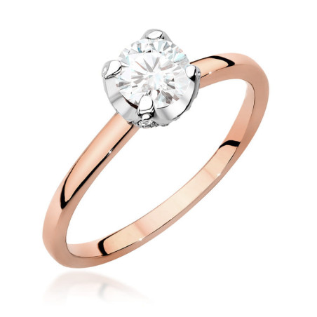 Pierścionek W556 Biały Szafir 0,60ct różowe złoto