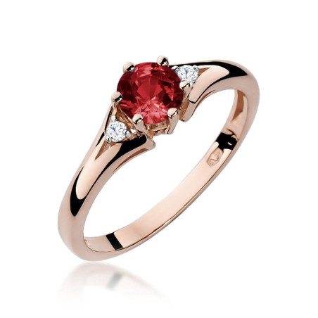 Pierścionek W076 Granat 0,60ct różowe złoto