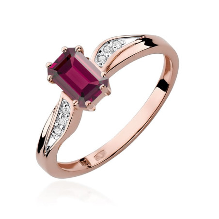 Pierścionek W094 Granat 0,70ct różowe złoto