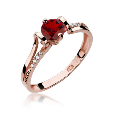 Pierścionek W102 Granat 0,60ct różowe złoto