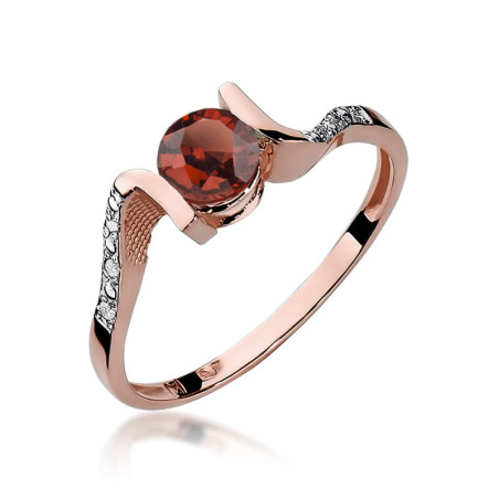 Pierścionek W120 Granat 0,60ct różowe złoto