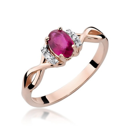Pierścionek W019 Rubin 0,60ct różowe złoto