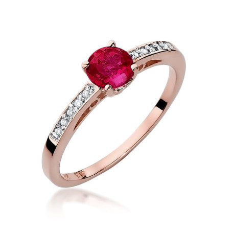 Pierścionek W066 Rubin 0,60ct różowe złoto
