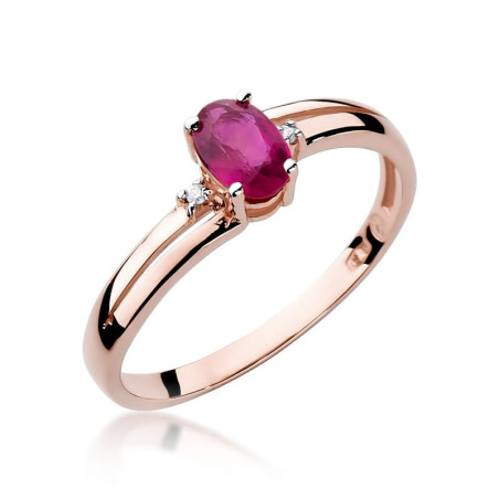 Pierścionek W068 Rubin 0,60ct różowe złoto