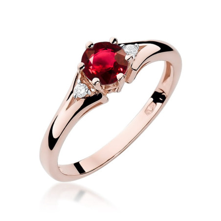 Pierścionek W076 Rubin 0,60ct różowe złoto
