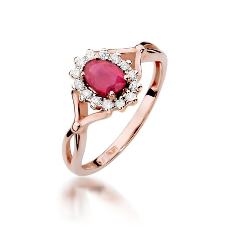 Pierścionek W182 Rubin 0,60ct różowe złoto