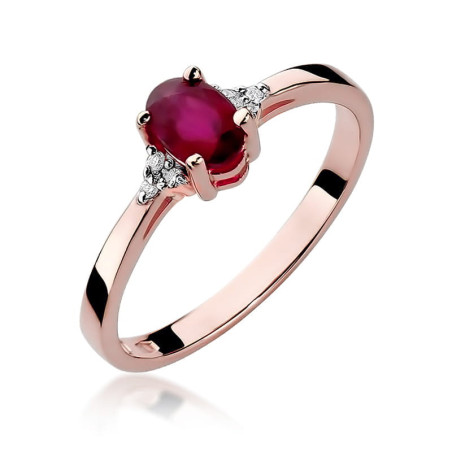 Pierścionek W301 Rubin 0,60ct różowe złoto