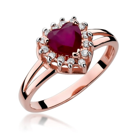 Pierścionek W310 Rubin 1,10ct różowe złoto