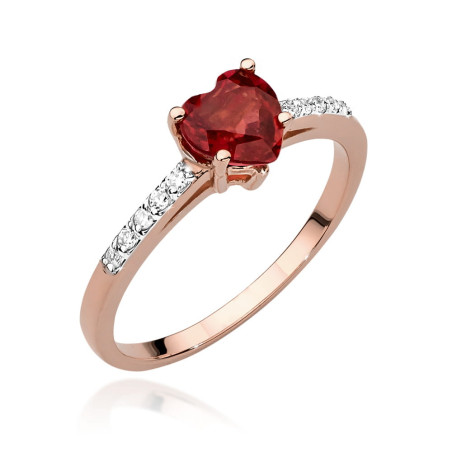Pierścionek W486 Rubin 1,10ct różowe złoto