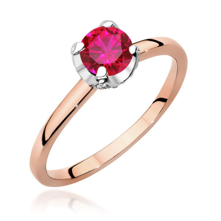 Pierścionek W556 Rubin 0,60ct różowe złoto