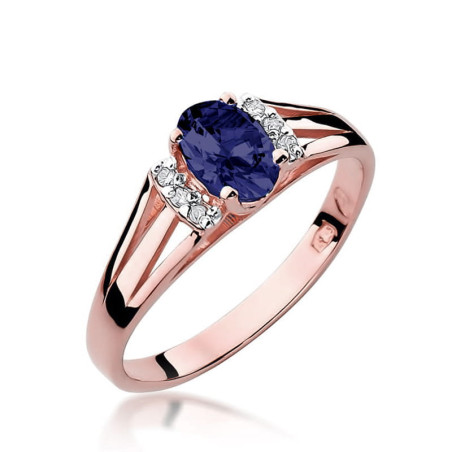 Pierścionek W005 Szafir 0,70ct różowe złoto