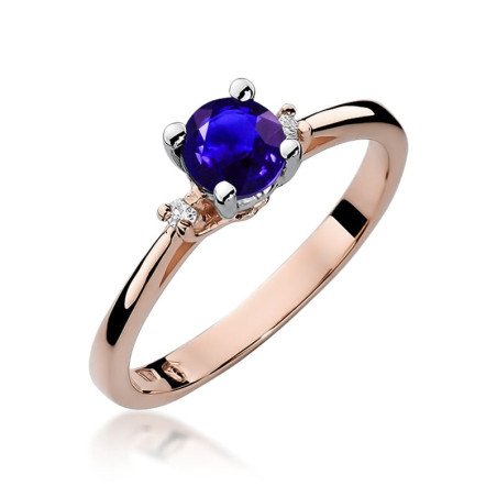Pierścionek W017 Szafir 0,50ct różowe złoto