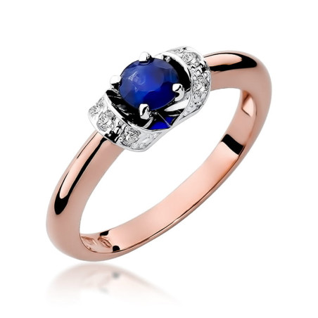 Pierścionek W043 Szafir 0,50ct różowe złoto