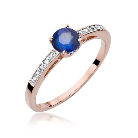 Pierścionek W066 Szafir 0,50ct różowe złoto