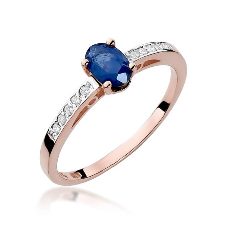 Pierścionek W067 Szafir 0,70ct różowe złoto