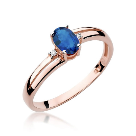 Pierścionek W068 Szafir 0,70ct różowe złoto
