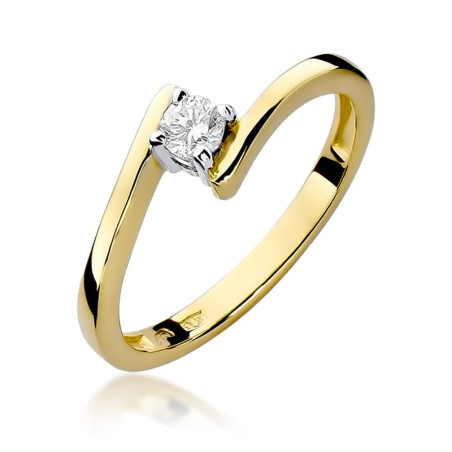 Pierścionek W260 Diament 0,15ct żółte złoto