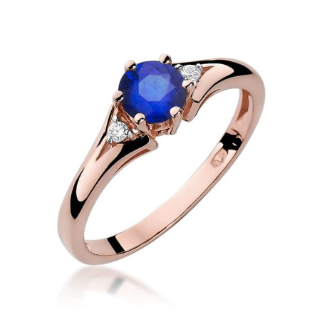 Pierścionek W076 Szafir 0,50ct różowe złoto