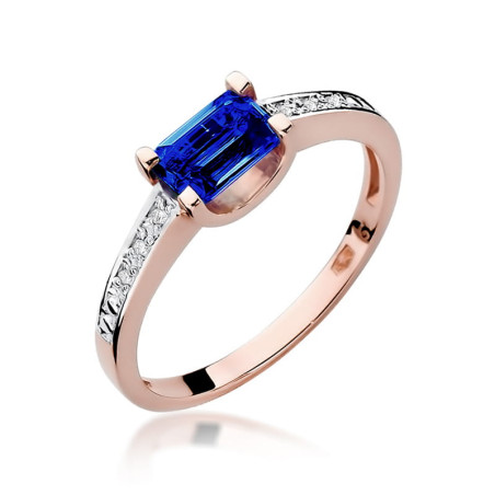Pierścionek W105 Szafir 0,60ct różowe złoto
