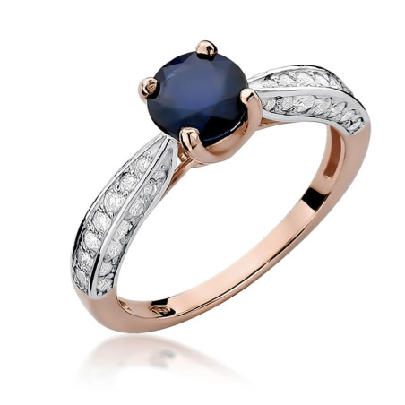 Pierścionek W206 Szafir 1,00ct różowe złoto